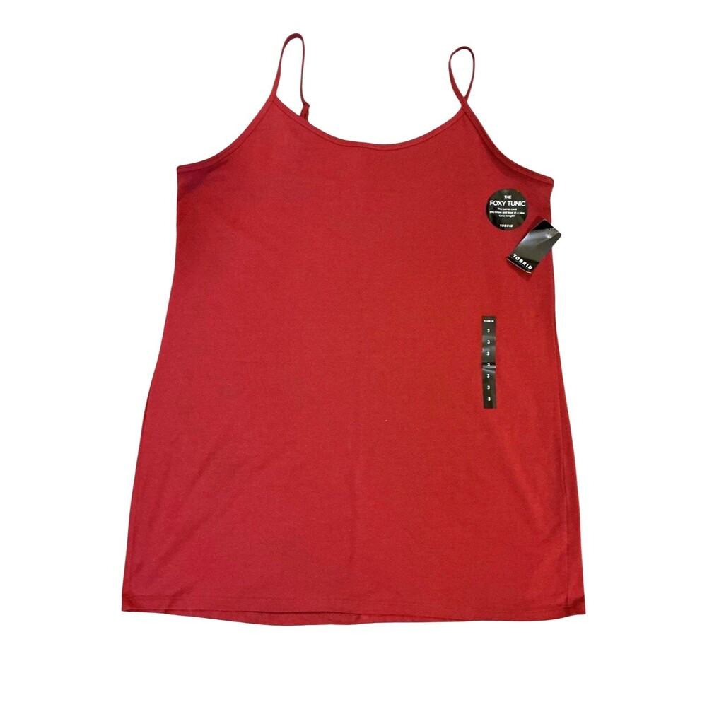 Torrid Cami Top Size 3 Red Tank Adjustable Straps Stretch